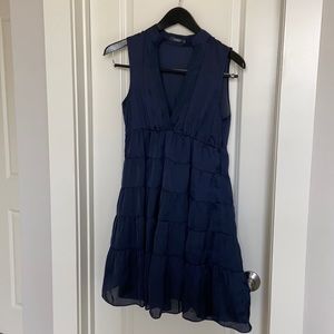 Theme navy sleeveless dress